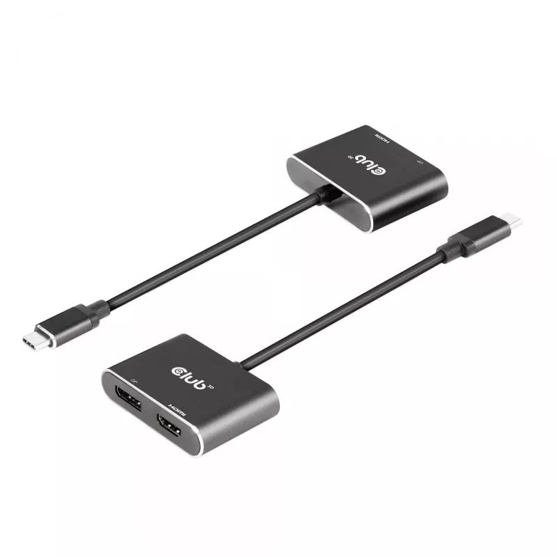 CLUB3D MST hub USB3.2 Gen2 Type-C (DP Alt-Mode) na DisplayPort + HDMI 4K60Hz M/F