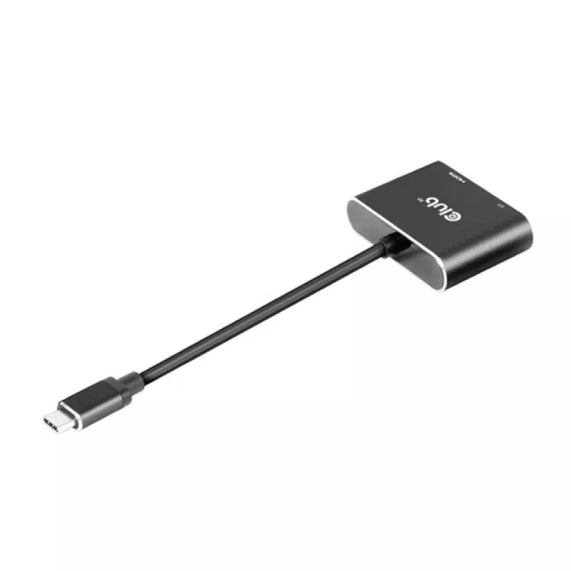 CLUB3D MST hub USB3.2 Gen2 Type-C (DP Alt-Mode) na DisplayPort + HDMI 4K60Hz M/F