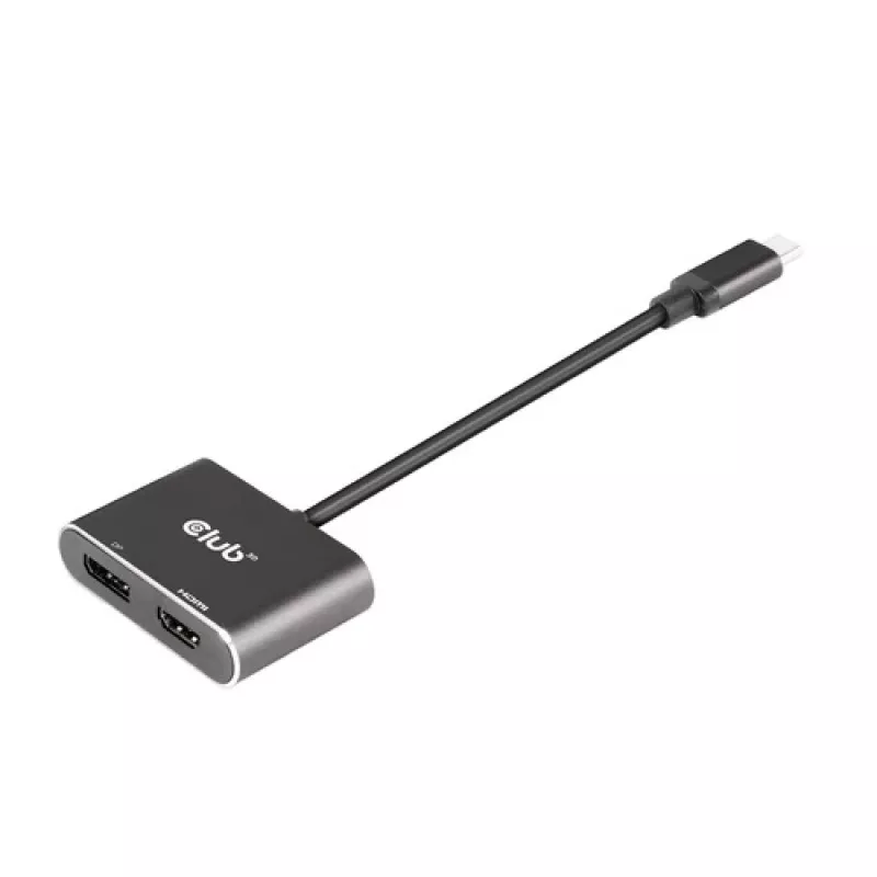 CLUB3D MST hub USB3.2 Gen2 Type-C (DP Alt-Mode) na DisplayPort + HDMI 4K60Hz M/F