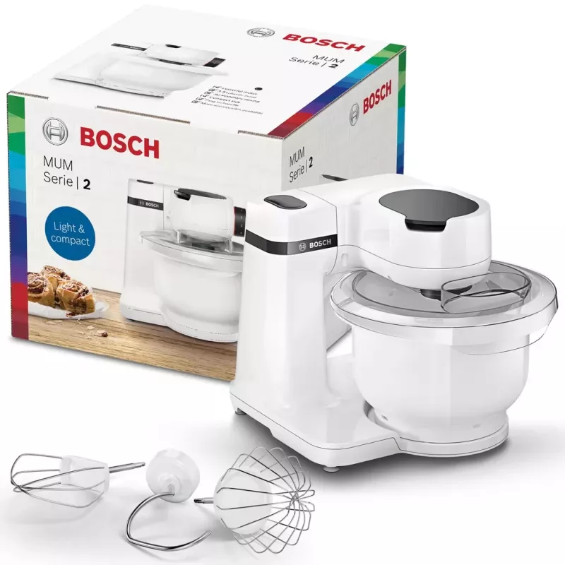 Kuchynský robot Bosch Serie 2 MUMS2AW00 — 700 W, 3,8-L misa, 4 rýchlosti, biela