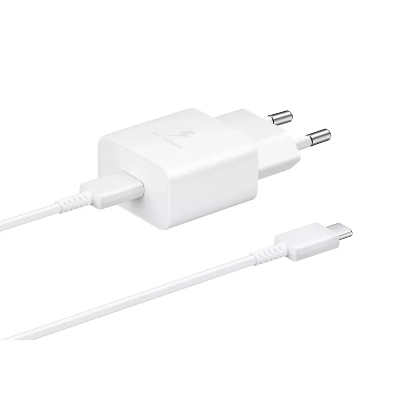 AC Indoor Fast Charger Samsung EP-T1510XWEGEU, USB-C 1-Port, 5–9 V, 1 m kábel, biela