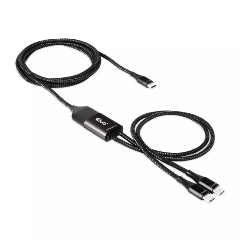CLUB3D USB Type-C, Y-nabíjací kábel na 2x USB Type-C, max. 100W, 1,83m/6ft M/M