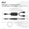 CLUB3D USB Type-C, Y-nabíjací kábel na 2x USB Type-C, max. 100W, 1,83m/6ft M/M