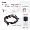 CLUB3D USB Type-C, Y-nabíjací kábel na 2x USB Type-C, max. 100W, 1,83m/6ft M/M