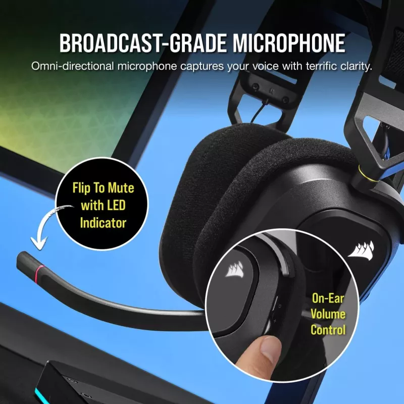 CORSAIR herné slúchadlá HS80 - Wireless - Carbon