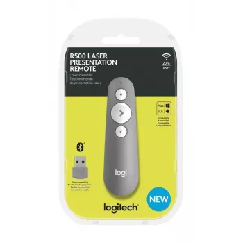LOGITECH R500 laserový prezentačný ovládač sivý
