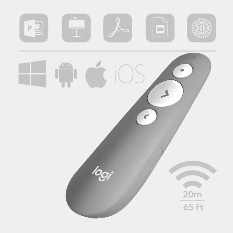 LOGITECH R500 laserový prezentačný ovládač sivý