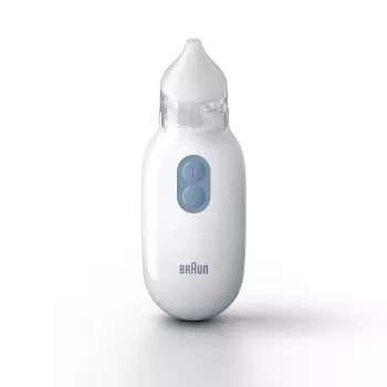 Elektrická odsávačka hlienu BRAUN BNA 100 — na batérie, nastaviteľná sacia sila, odnímateľné hroty, biela