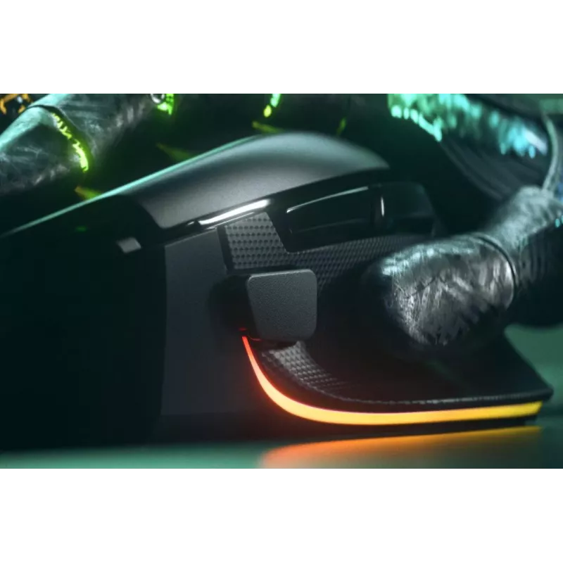 Herná myš Razer Basilisk V3, pravácka, optická 26 000 DPI, 11 programovateľných tlačidiel, USB typu A, čierna