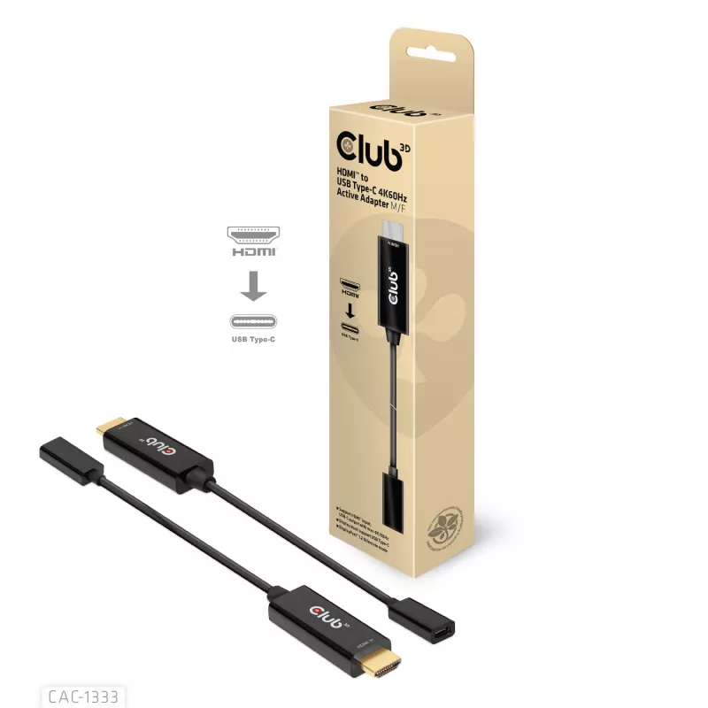 CLUB3D HDMI na USB Type-C aktívny adaptér 4K60Hz M/F