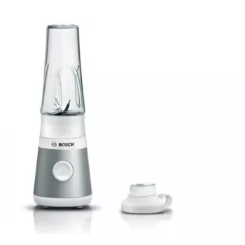 Stolný mixér Bosch VitaPower MMB2111T — 450 W, 0,6 L Tritan nádoba, otočný regulátor, strieborný