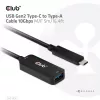 Club 3D CAC-1536 USB 3.2 Gen2 Type-C na Type-A predlžovací kábel, 10 Gbps, samec/samica, 5 m, čierny