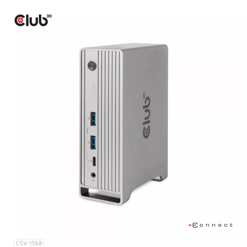 Dokovacia stanica CLUB3D CSV-1568 kovové puzdro USB Gen2 Type-C USB Gen2 Type-A HDMI DP VGA RJ45 120W