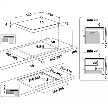Indukčná varná doska WHIRLPOOL AKT 801/NE — 4 zóny 60 cm, dotykové ovládanie, čierna sklokeramika