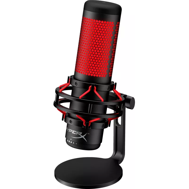 HyperX QuadCast - USB mikrofón (čierno-červený) - červené osvetlenie