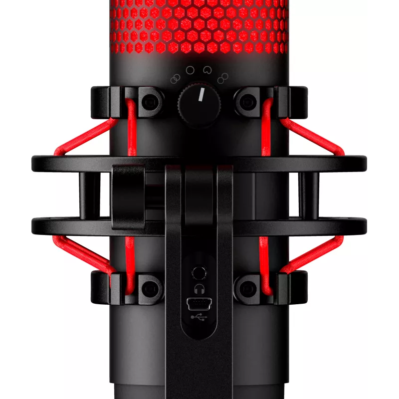 HyperX QuadCast - USB mikrofón (čierno-červený) - červené osvetlenie