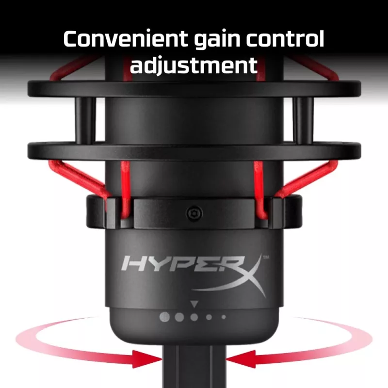 HyperX QuadCast - USB mikrofón (čierno-červený) - červené osvetlenie