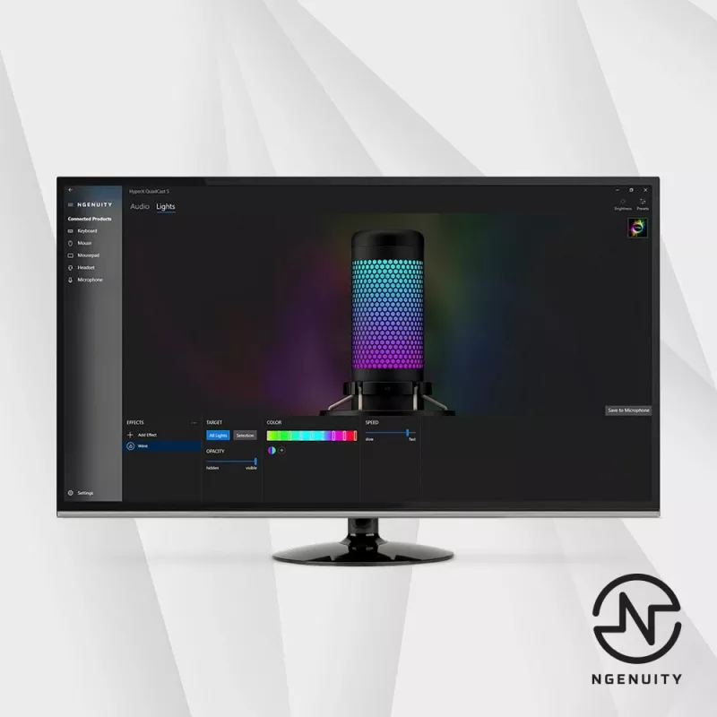HyperX QuadCast S - USB mikrofón (čierno-sivý) - RGB osvetlenie