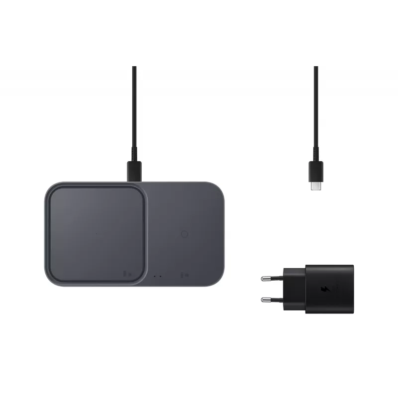 Bezdrôtová USB nabíjačka do interiéru Samsung EP-P5400 — 15 W, sivá, pre smartfón, slúchadlá, smart hodinky
