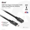USB Gen1 Type-C predlžovací kábel CLUB3D CAC-1531, 1 m, USB-C konektor samec na 2× USB-C konektor samica, 5 Gbps, 60 W PD, 4K@60Hz