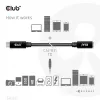 USB Gen1 Type-C predlžovací kábel CLUB3D CAC-1531, 1 m, USB-C konektor samec na 2× USB-C konektor samica, 5 Gbps, 60 W PD, 4K@60Hz