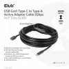 Club 3D CAC-1538 aktívny kábel USB-C na USB-A, USB 3.2 Gen1 5 Gbps, samec/samica, 10 m, čierny
