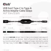 Club 3D CAC-1538 aktívny kábel USB-C na USB-A, USB 3.2 Gen1 5 Gbps, samec/samica, 10 m, čierny