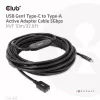 Club 3D CAC-1538 aktívny kábel USB-C na USB-A, USB 3.2 Gen1 5 Gbps, samec/samica, 10 m, čierny