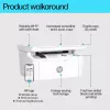 Multifunkčná laserová tlačiareň HP LaserJet MFP M140w — mono, 20 str./min, 600×600 DPI, A4, Wi‑Fi, Ethernet, biela