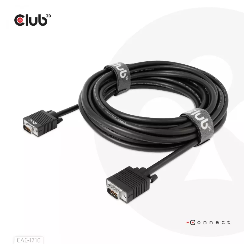 Club 3D CAC-1710 VGA kábel HD-15 samec/samec, obojsmerný, 10 m, 1080p, čierny
