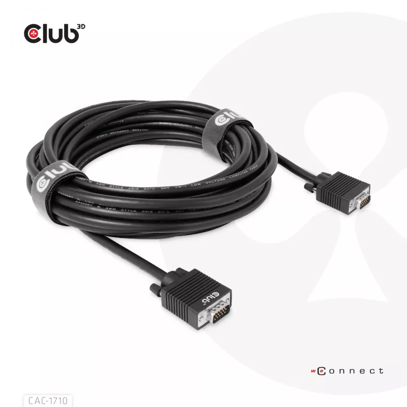 Club 3D CAC-1710 VGA kábel HD-15 samec/samec, obojsmerný, 10 m, 1080p, čierny