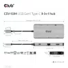 CLUB3D USB Gen1 Type-C 9-in-1 hub s HDMI, VGA, 2x USB Gen1 Type-A, RJ45, SD/Micro SD čítačka kariet a USB Gen1 Type-C konektor samica