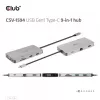 CLUB3D USB Gen1 Type-C 9-in-1 hub s HDMI, VGA, 2x USB Gen1 Type-A, RJ45, SD/Micro SD čítačka kariet a USB Gen1 Type-C konektor samica