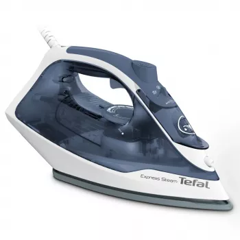 Tefal Express Steam FV2837 suchá a parná žehlička s Cerilium žehliacou plochou 2400 W modrá, sivá, biela
