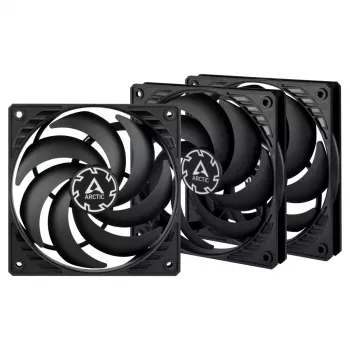 ARCTIC P12 Slim PWM PST 120 mm ventilátor do skrine, 3 ks, čierny