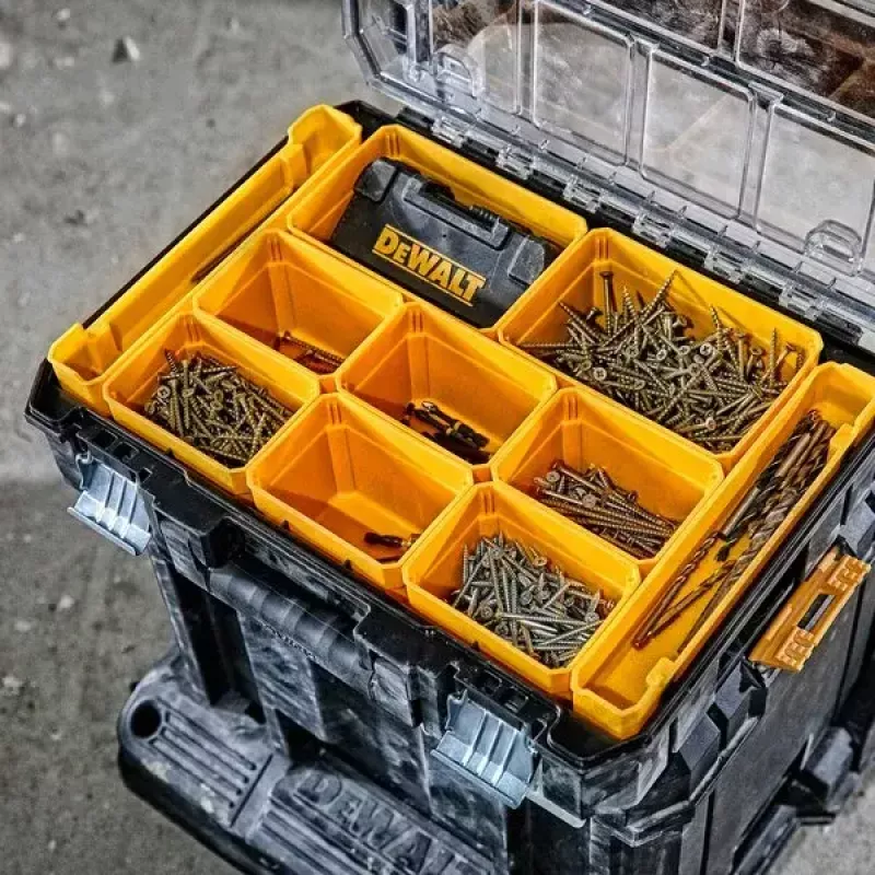 Organizér DeWALT DWST82968-1 TSTAK, vodotesný a odolný voči prachu, 400×332×119 mm, čierny/oranžový