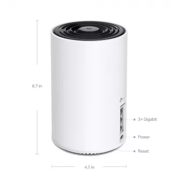 Router TP‑LINK AXE5400 Mesh Wi‑Fi 6E systém — tri‑band 2.4/5/6 GHz, pokrytie až 670 m², 3× LAN, 4 interné antény