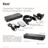 CLUB3D DisplayPort/HDMI KVM prepínač pre Dual DisplayPort 4K 60Hz