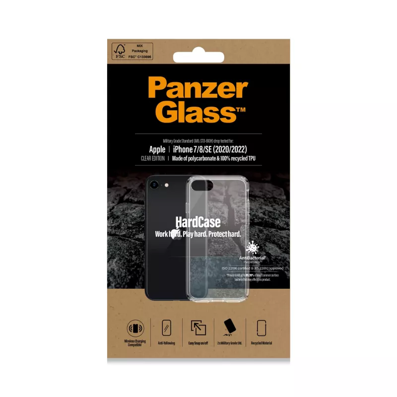 PanzerGlass ® HardCase iPhone SE (2020/2022) | 7 | 8, kryt, Apple, Apple - iPhone SE 2022, Apple - iPhone SE 2020, transparentný