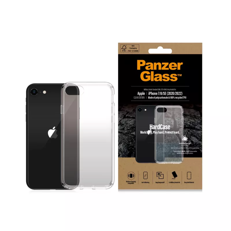 PanzerGlass ® HardCase iPhone SE (2020/2022) | 7 | 8, kryt, Apple, Apple - iPhone SE 2022, Apple - iPhone SE 2020, transparentný