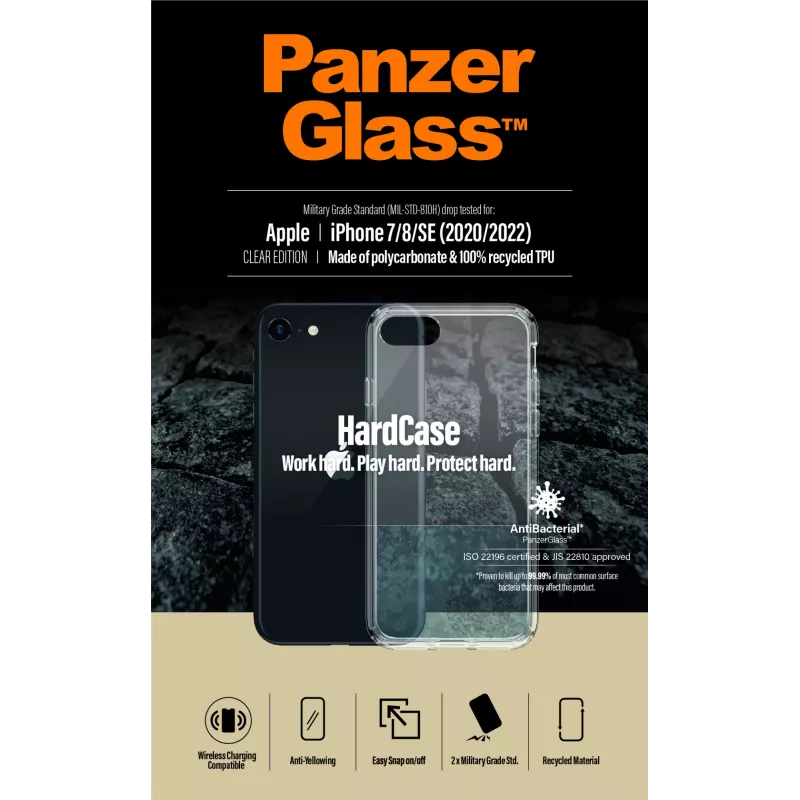 PanzerGlass ® HardCase iPhone SE (2020/2022) | 7 | 8, kryt, Apple, Apple - iPhone SE 2022, Apple - iPhone SE 2020, transparentný