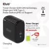 CLUB3D cestovná nabíjačka 65W GAN technológia, jeden port USB Type-C, podpora Power Delivery (PD) 3.0