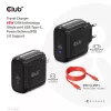 CLUB3D cestovná nabíjačka 65W GAN technológia, jeden port USB Type-C, podpora Power Delivery (PD) 3.0