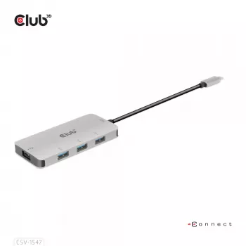 CLUB3D 4-portový USB-A hub pre USB-C – 10 Gbps rýchly prenos