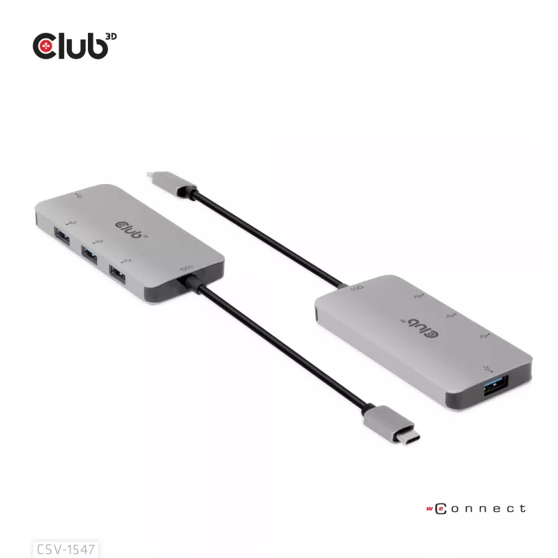 CLUB3D 4-portový USB-A hub pre USB-C – 10 Gbps rýchly prenos