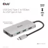 CLUB3D 4-portový USB-A hub pre USB-C – 10 Gbps rýchly prenos