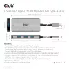 CLUB3D 4-portový USB-A hub pre USB-C – 10 Gbps rýchly prenos