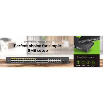 Zyxel GS1900-48-EU0102F sieťový switch L2 Gigabit Ethernet (10/100/1000) čierny
