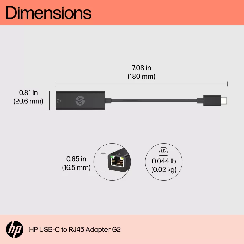 Adaptér RJ-45 HP USB-C to RJ45 Adapter G2