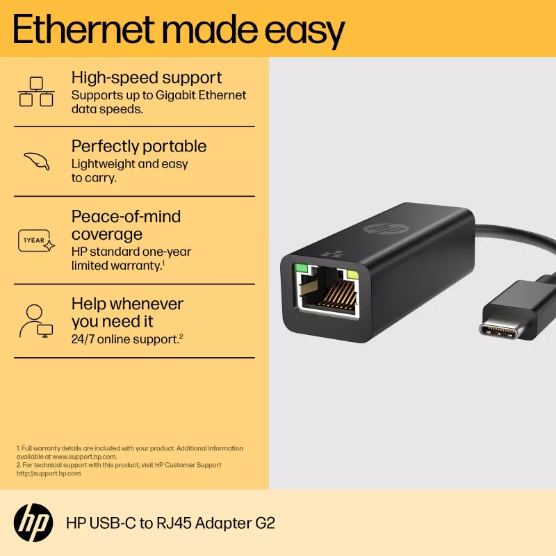 Adaptér RJ-45 HP USB-C to RJ45 Adapter G2